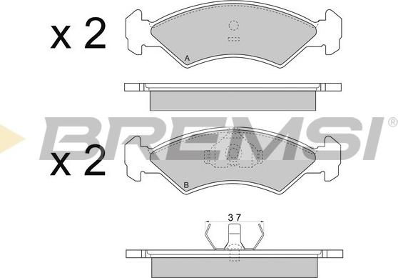 Bremsi BP2263 - Bremžu uzliku kompl., Disku bremzes www.autospares.lv