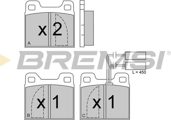 Bremsi BP2225 - Тормозные колодки, дисковые, комплект www.autospares.lv