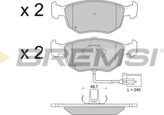 Bremsi BP2707 - Bremžu uzliku kompl., Disku bremzes autospares.lv