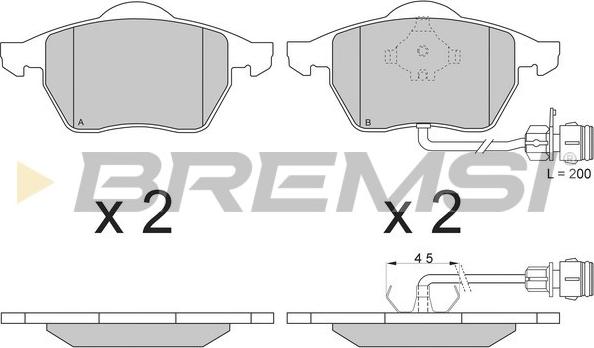 Bremsi BP2733 - Тормозные колодки, дисковые, комплект www.autospares.lv