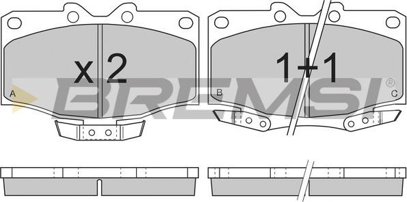 Bremsi BP2725 - Bremžu uzliku kompl., Disku bremzes www.autospares.lv