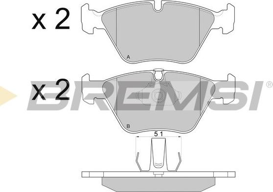 Bremsi BP2773 - Тормозные колодки, дисковые, комплект www.autospares.lv