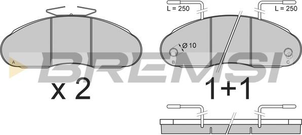 Bremsi BP7307 - Bremžu uzliku kompl., Disku bremzes autospares.lv