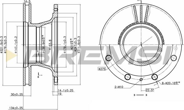 Bremsi CD5106V - Тормозной диск www.autospares.lv