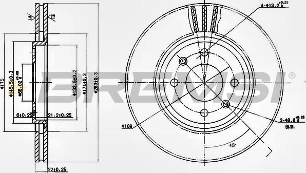 Bremsi CD6489V - Тормозной диск www.autospares.lv