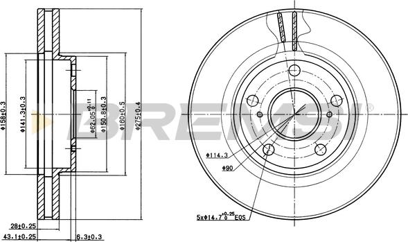 Bremsi CD6501V - Тормозной диск www.autospares.lv