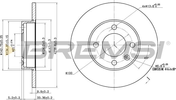 Bremsi CD6042S - Brake Disc www.autospares.lv