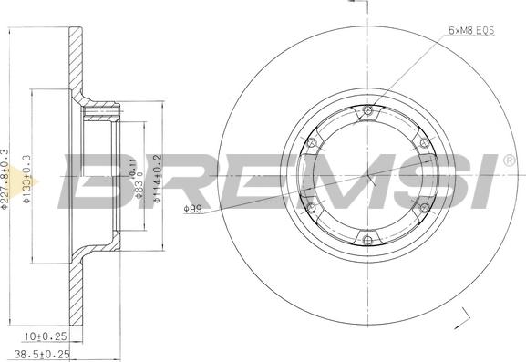 Bremsi CD6016S - Brake Disc www.autospares.lv