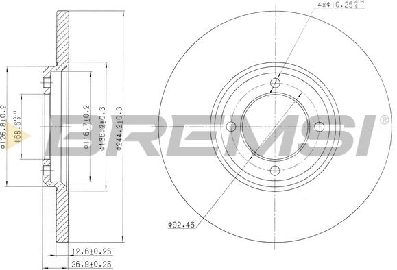 Bremsi CD6023S - Bremžu diski www.autospares.lv