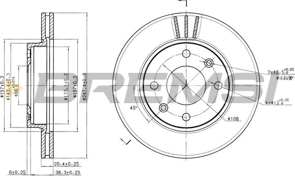 Bremsi CD6154V - Bremžu diski www.autospares.lv