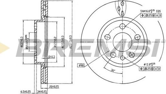 Bremsi CD6842V - Brake Disc www.autospares.lv