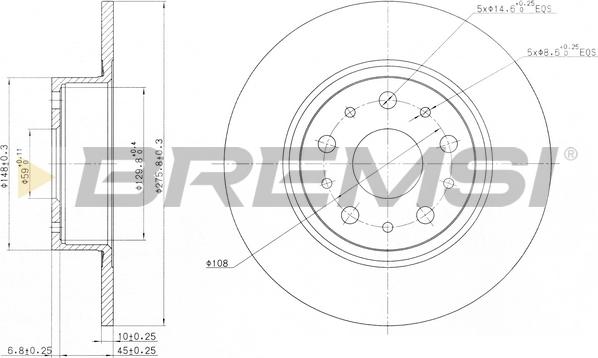 Bremsi CD6805S - Bremžu diski www.autospares.lv