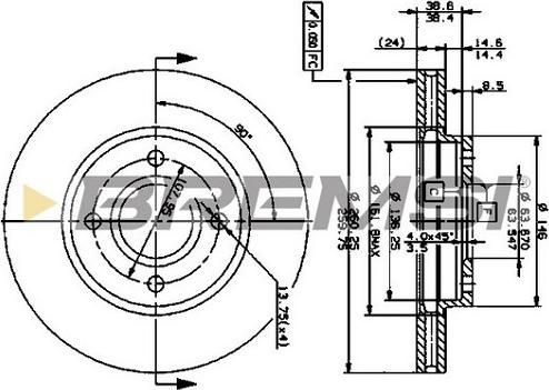 Bremsi CD6364V - Bremžu diski www.autospares.lv