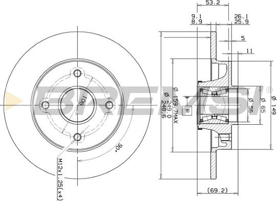 Bremsi CD7560S - Brake Disc www.autospares.lv