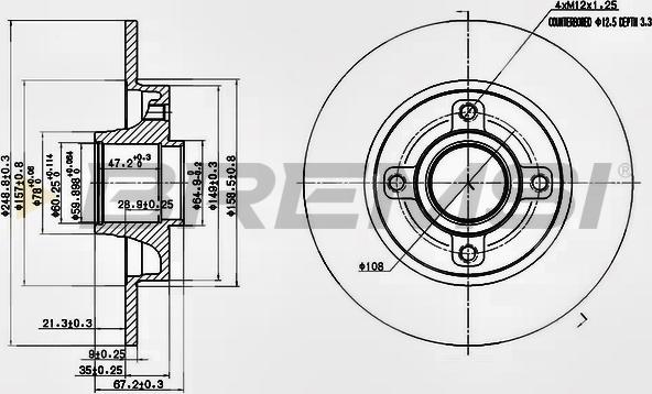 Bremsi CD7523S - Brake Disc www.autospares.lv