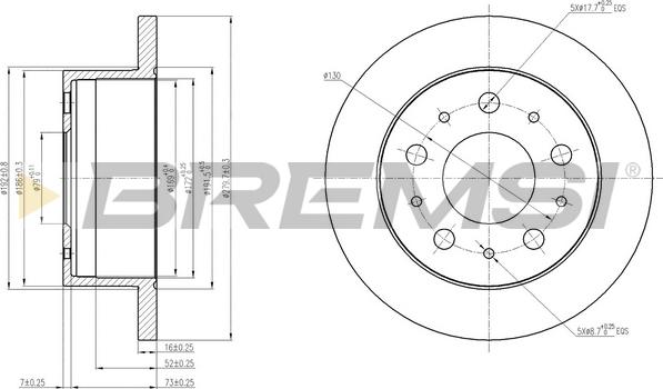 Bremsi CD7574S - Brake Disc www.autospares.lv