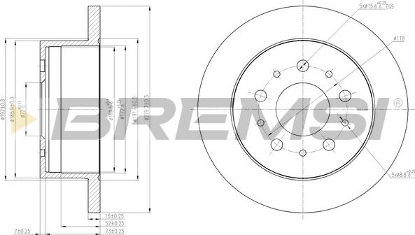 Bremsi CD7653S - Brake Disc www.autospares.lv