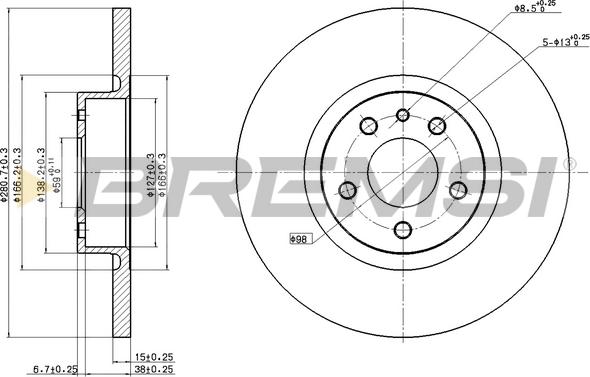 Bremsi CD7057S - Bremžu diski www.autospares.lv