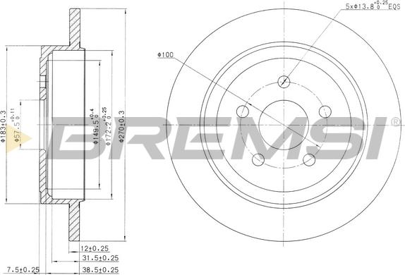 Bremsi CD7026S - Bremžu diski www.autospares.lv