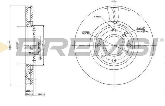 Bremsi CD7152V - Тормозной диск www.autospares.lv