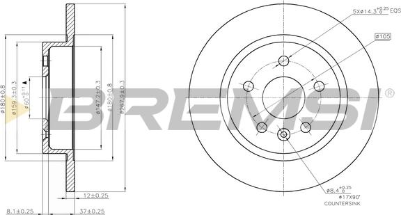 Bremsi CD7872S - Bremžu diski www.autospares.lv