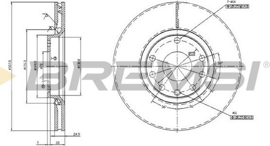 Bremsi CD7261V - Тормозной диск www.autospares.lv