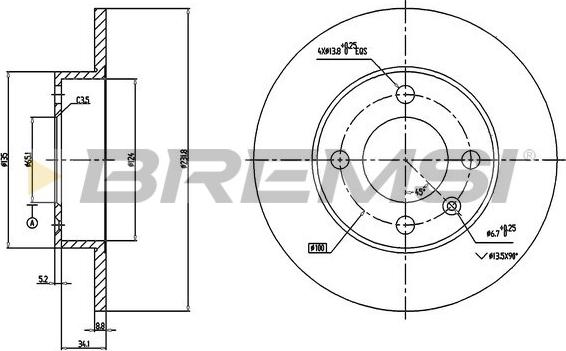 Bremsi CD7233S - Тормозной диск www.autospares.lv