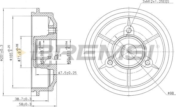 Bremsi CR5024 - Тормозной барабан www.autospares.lv