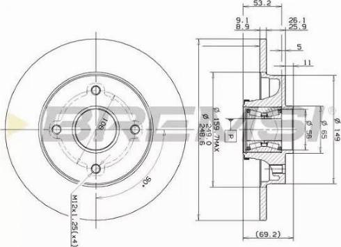 Bremsi DBB560S - Тормозной диск www.autospares.lv