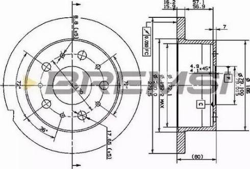 Bremsi DBB574S - Brake Disc www.autospares.lv