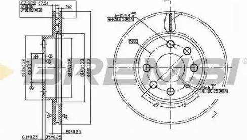 Bremsi DBB130V - Тормозной диск www.autospares.lv