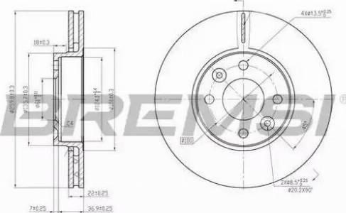 Bremsi DBB201V - Bremžu diski www.autospares.lv