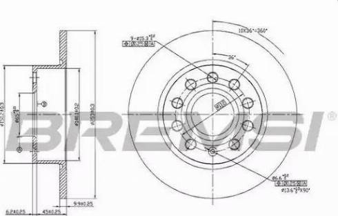 Bremsi DBB224S - Brake Disc www.autospares.lv