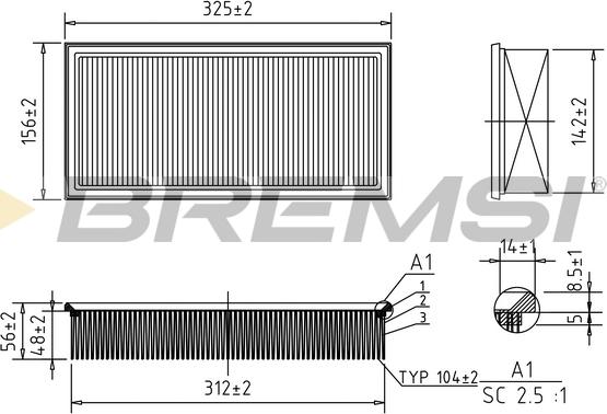 Bremsi FA0595 - Воздушный фильтр, двигатель www.autospares.lv