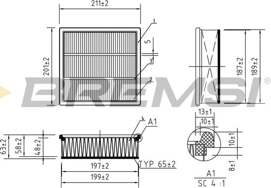 Bremsi FA0562 - Air Filter, engine www.autospares.lv