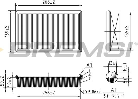 Bremsi FA0570 - Gaisa filtrs autospares.lv