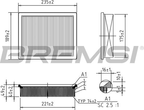 Bremsi FA0571 - Gaisa filtrs autospares.lv