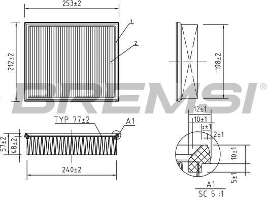 Bremsi FA0628 - Gaisa filtrs autospares.lv