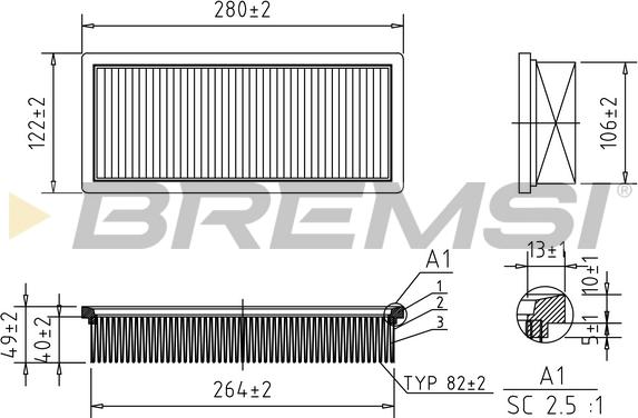 Bremsi FA0219 - Gaisa filtrs www.autospares.lv