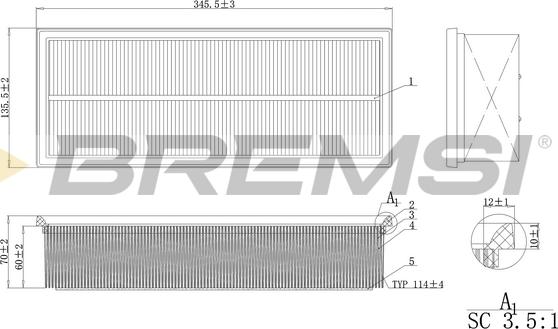 Bremsi FA0215 - Air Filter, engine www.autospares.lv