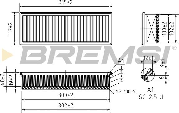 Bremsi FA0210 - Gaisa filtrs autospares.lv