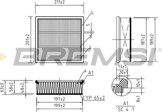 Bremsi FA0221 - Gaisa filtrs autospares.lv