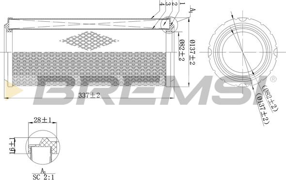 Bremsi FA1996 - Gaisa filtrs www.autospares.lv