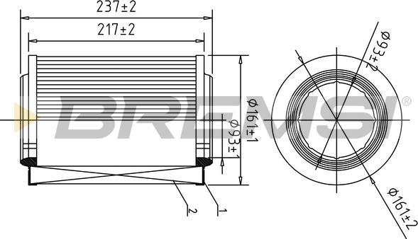 Bremsi FA1612 - Gaisa filtrs www.autospares.lv