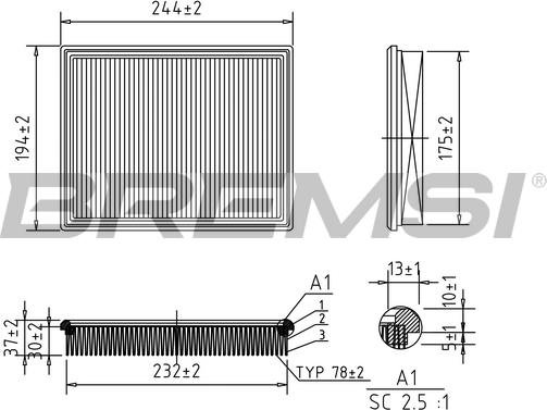 Bremsi FA1060 - Gaisa filtrs www.autospares.lv