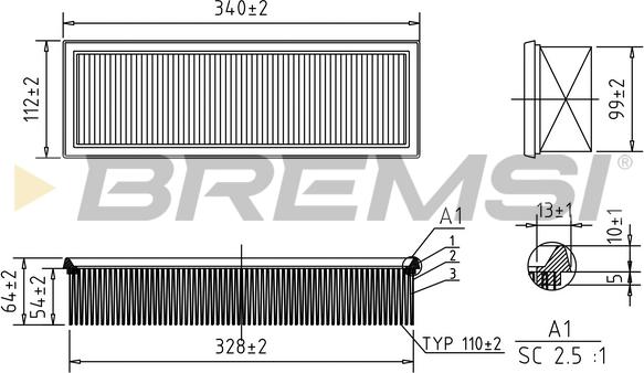 Bremsi FA1234 - Gaisa filtrs www.autospares.lv