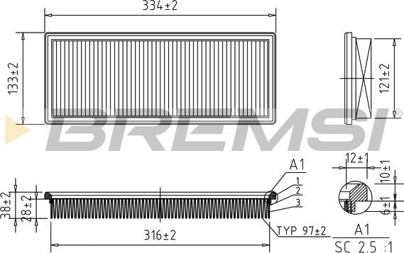 Bremsi FA2031 - Gaisa filtrs www.autospares.lv