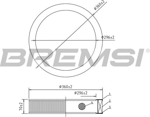 Bremsi FA2167 - Air Filter, engine www.autospares.lv