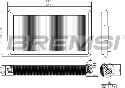 Bremsi FA2126 - Воздушный фильтр, двигатель www.autospares.lv