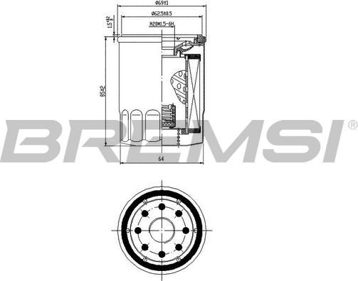 Bremsi FL0025 - Eļļas filtrs www.autospares.lv